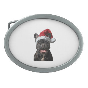 French Bulldog Christmas Belt Buckle