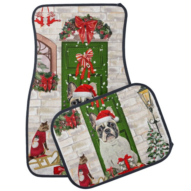 French Bulldog Christmas  Car Floor Mat (Set)