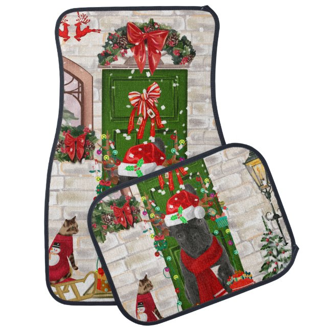 French Bulldog Christmas  Car Floor Mat (Set)