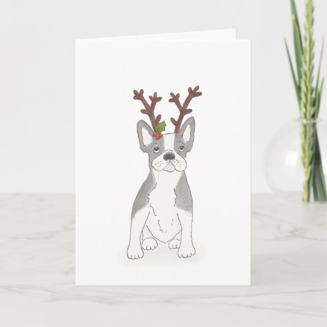 French bulldog Christmas card (Front)