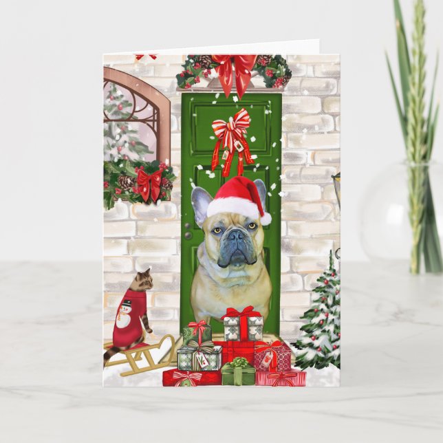 French Bulldog Christmas  Card (Front)