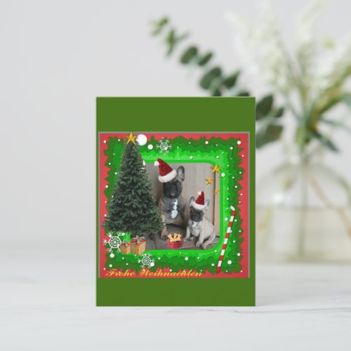 French Bulldog Christmas card Holiday