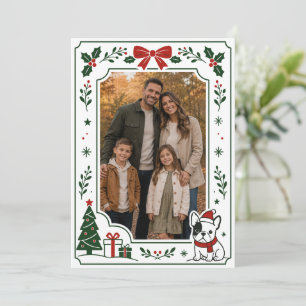 French Bulldog Christmas Card Photo Frame