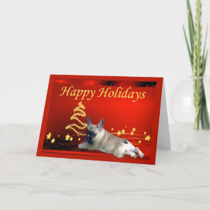 French Bulldog Christmas Card Stars
