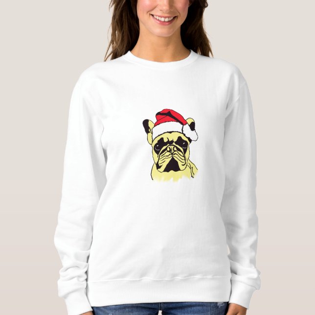French Bulldog Christmas Cartoon Sweatshirt (Front)