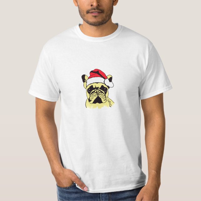 French Bulldog Christmas Cartoon T-Shirt (Front)