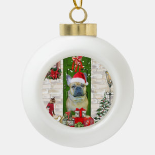 French Bulldog Christmas Ceramic Ball Christmas Ornament