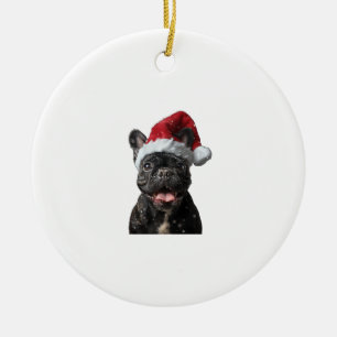 French Bulldog Christmas  Ceramic Ornament