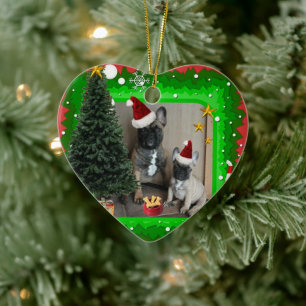 French Bulldog Christmas Ceramic Ornament