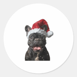 French Bulldog Christmas  Classic Round Sticker
