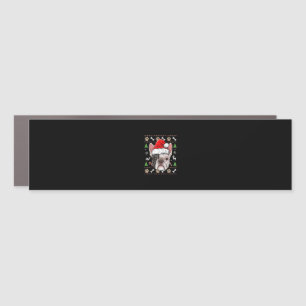 french bulldog christmas dog santa with hat gift car magnet