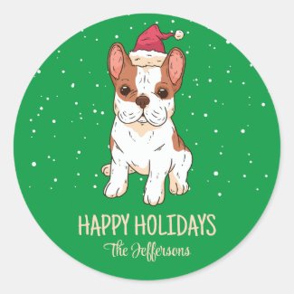 French Bulldog Christmas Dog Snowy Winter Holiday