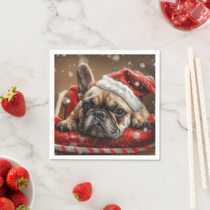 French Bulldog Christmas Festive Napkins