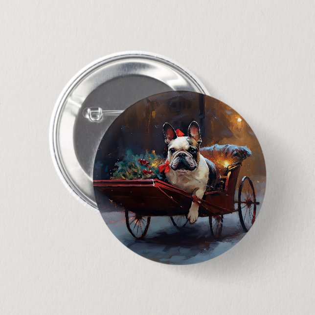 French Bulldog Christmas Festive Season Button (Front & Back)