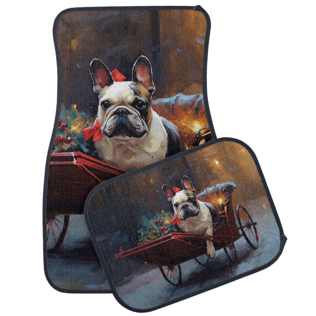 French Bulldog Christmas Festive Season Car Floor Mat (Set)