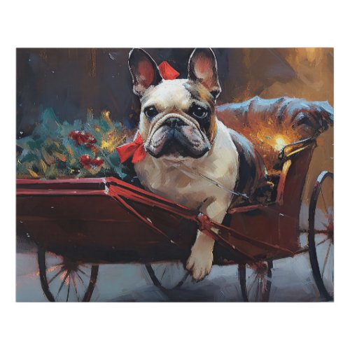 French Bulldog Christmas Festive Season Faux Canvas Print