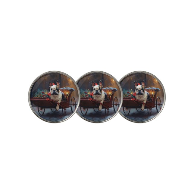 French Bulldog Christmas Festive Season Golf Ball Marker (3 Up)