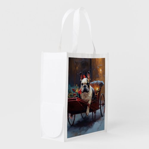 French Bulldog Christmas Festive Season Grocery Bag