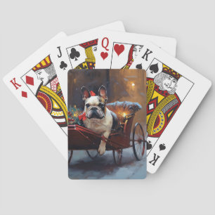French Bulldog Christmas Festive Season Poker Cards