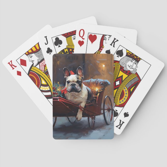 French Bulldog Christmas Festive Season Poker Cards (Back)