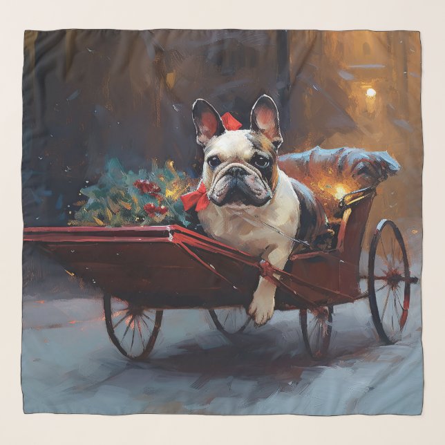 French Bulldog Christmas Festive Season Scarf (Front)