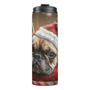 French Bulldog Christmas Festive Thermal Tumbler