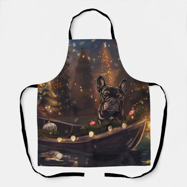French Bulldog Christmas Festive Voyage Apron (Front)