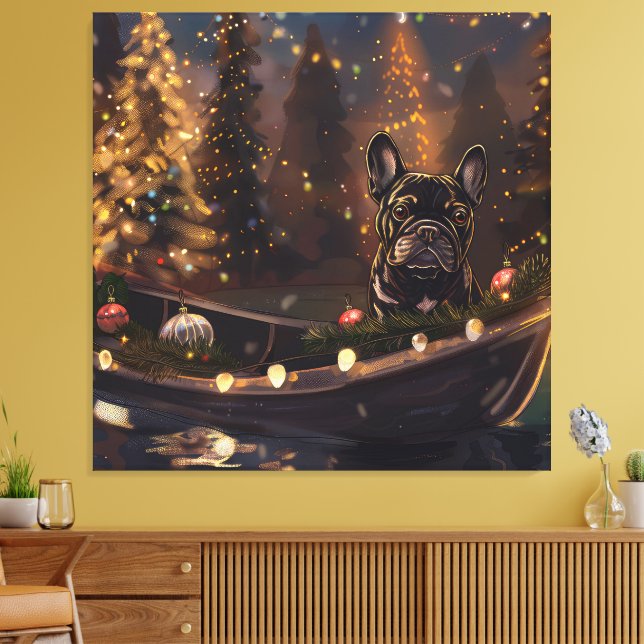 French Bulldog Christmas Festive Voyage Canvas Print (Insitu(LivingRoom))