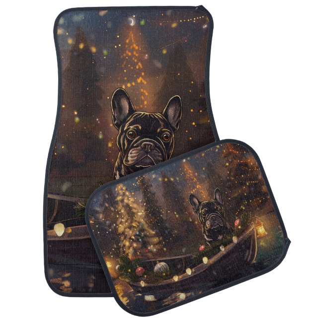 French Bulldog Christmas Festive Voyage Car Floor Mat (Set)