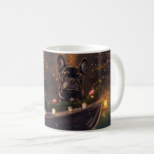 French Bulldog Christmas Festive Voyage Coffee Mug (Front Right)