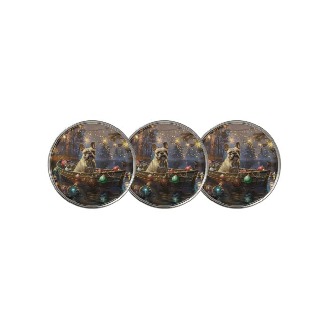 French Bulldog Christmas Festive Voyage  Golf Ball Marker (3 Up)