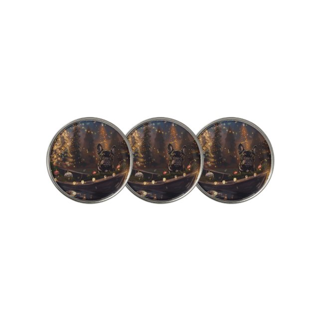 French Bulldog Christmas Festive Voyage Golf Ball Marker (3 Up)