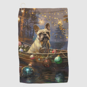 French Bulldog Christmas Festive Voyage Golf Towel