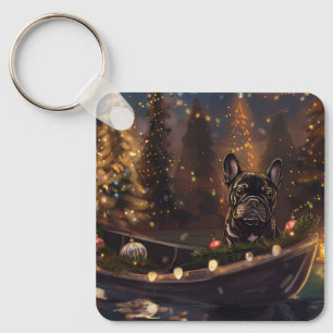 French Bulldog Christmas Festive Voyage Keychain