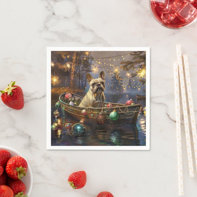 French Bulldog Christmas Festive Voyage  Napkins (Insitu)
