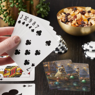 French Bulldog Christmas Festive Voyage Poker Cards