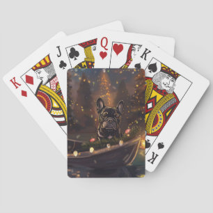 French Bulldog Christmas Festive Voyage Poker Cards
