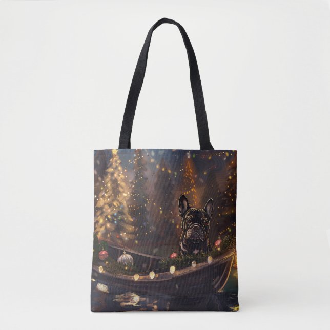French Bulldog Christmas Festive Voyage Tote Bag (Front)