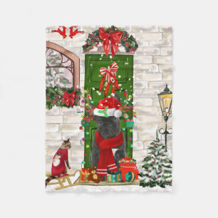 French Bulldog Christmas  Fleece Blanket