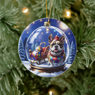 French Bulldog Christmas French Bulldog Ceramic Ornament