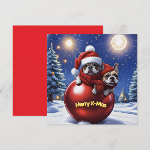 French Bulldog Christmas French Bulldog Invitation