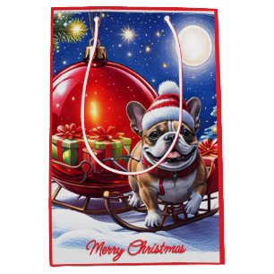 French Bulldog Christmas French Bulldog Medium Gift Bag