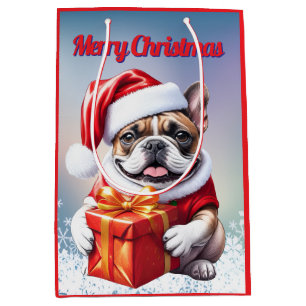 French Bulldog Christmas French Bulldog Medium Gift Bag