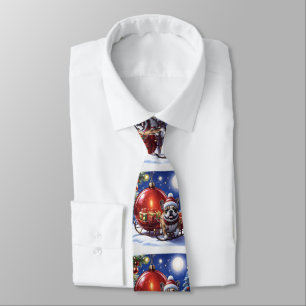 French Bulldog Christmas French Bulldog Neck Tie
