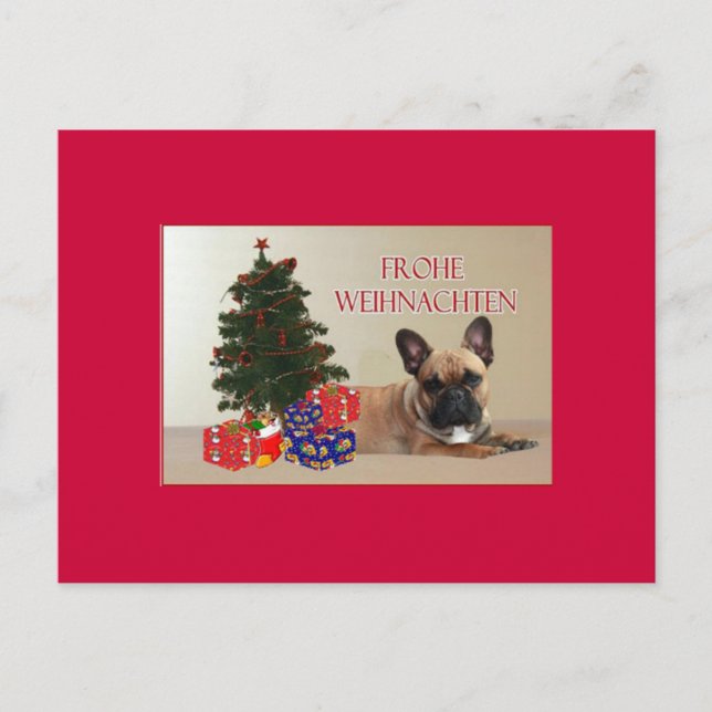 French Bulldog Christmas French Bulldog Postcard (Front)