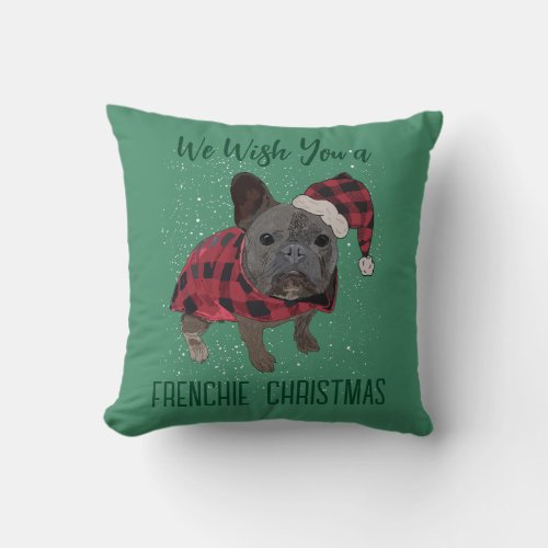 French Bulldog Christmas Funny Dog Throw Pillow