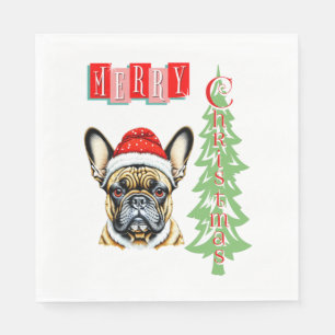 French Bulldog Christmas gift   Napkins