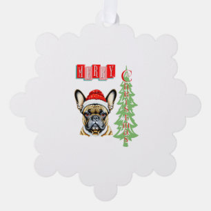 French Bulldog Christmas gift Ornament Card