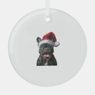 French Bulldog Christmas Glass Ornament