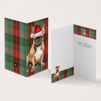 French Bulldog Christmas Green Red Holiday Plaid